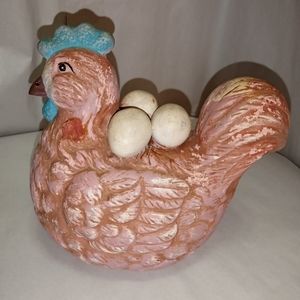 Vintage 1989 country collection chicken with eggs